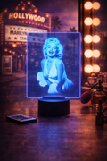 ✨💋 Lampe Illusion 3D – Portrait Marilyn Monroe