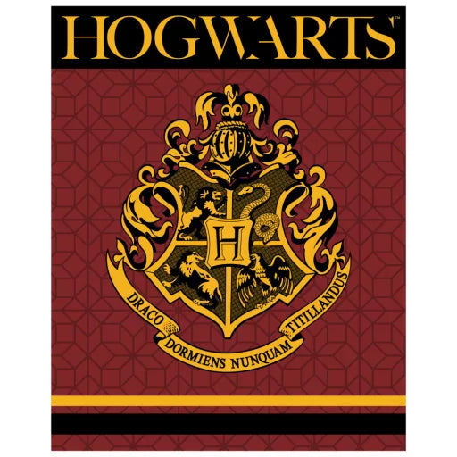 🧙♂️ Couverture polaire corail – Harry Potter, Blason de Poudlard – 120 x 150 cm