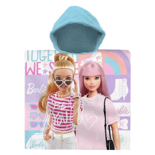 💖🌴 Poncho de plage – Barbie : Together – 100 % coton – 60 × 120 cm