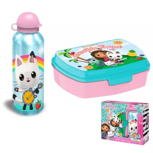 🐱🍓 Coffret repas – Maison de Poupée de Gabby : Smoothie Land – boîte à sandwich + gourde aluminium