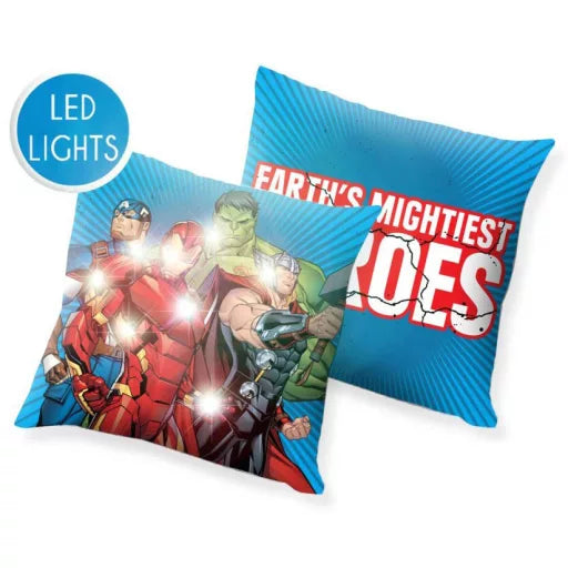 🦸♂️ Coussin lumineux LED – Avengers Mightiest Heroes – 40 × 40 cm