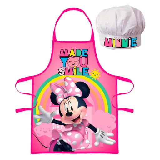 😊 Ensemble enfant 2 pièces – Disney Minnie « Smile » – Tablier + Bonnet