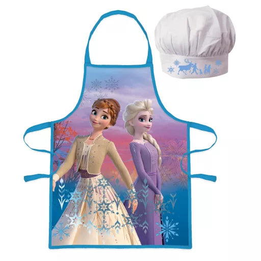 ❄️ Ensemble enfant 2 pièces – Disney La Reine des Neiges – Tablier + Bonnet