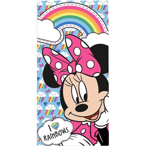 🎀 Serviette de bain Minnie Rainbows – Disney