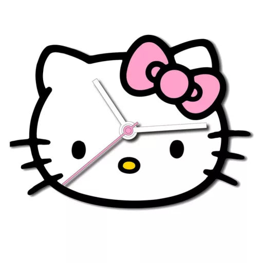 🎀🕒 Horloge murale XL – Hello Kitty Bow – 50 × 35 cm
