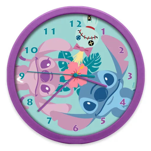 🌴🕒 Horloge murale – Lilo et Stitch, L’Île du chien étoile – 25 cm