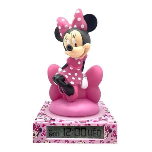 🎀⏰ Réveil veilleuse 3D – Minnie Mouse – Disney – 25 cm