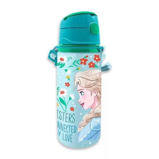 ❄️ Bouteille Disney Frozen Enchanted avec paille et crochet – 600 ml