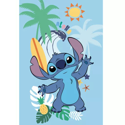 🌺 Couverture polaire d’été Disney – Lilo & Stitch, Le chien étoile – 100 x 150 cm