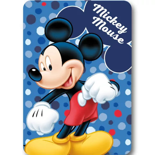 🐭 Couverture polaire Disney – Mickey à pois – 100 x 140 cm