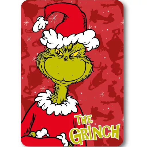🎄 Couverture polaire Le Grinch – Rouge de Noël – 100 x 140 cm