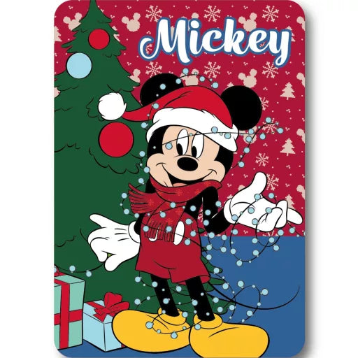 🎄 Couverture polaire de Noël Disney – Mickey Lights – 100 x 140 cm