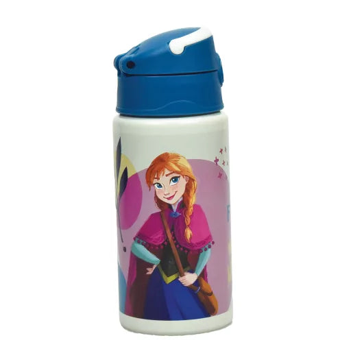 ❄️ Bouteille Disney Frozen Together We Lead en aluminium avec paille et crochet – 500 ml