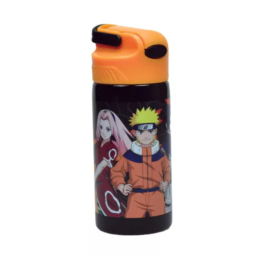 🔥 Bouteille Naruto Fire en aluminium avec paille et système de suspension – 500 ml