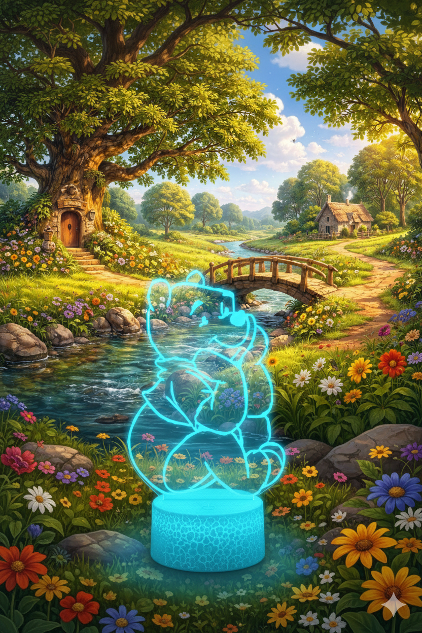 ✨🐻 Lampe 3D Personnalisée à LED – Winnie l’Ourson
