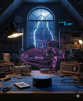 🚗⚡ Lampe Illusion 3D – DeLorean DMC‑12