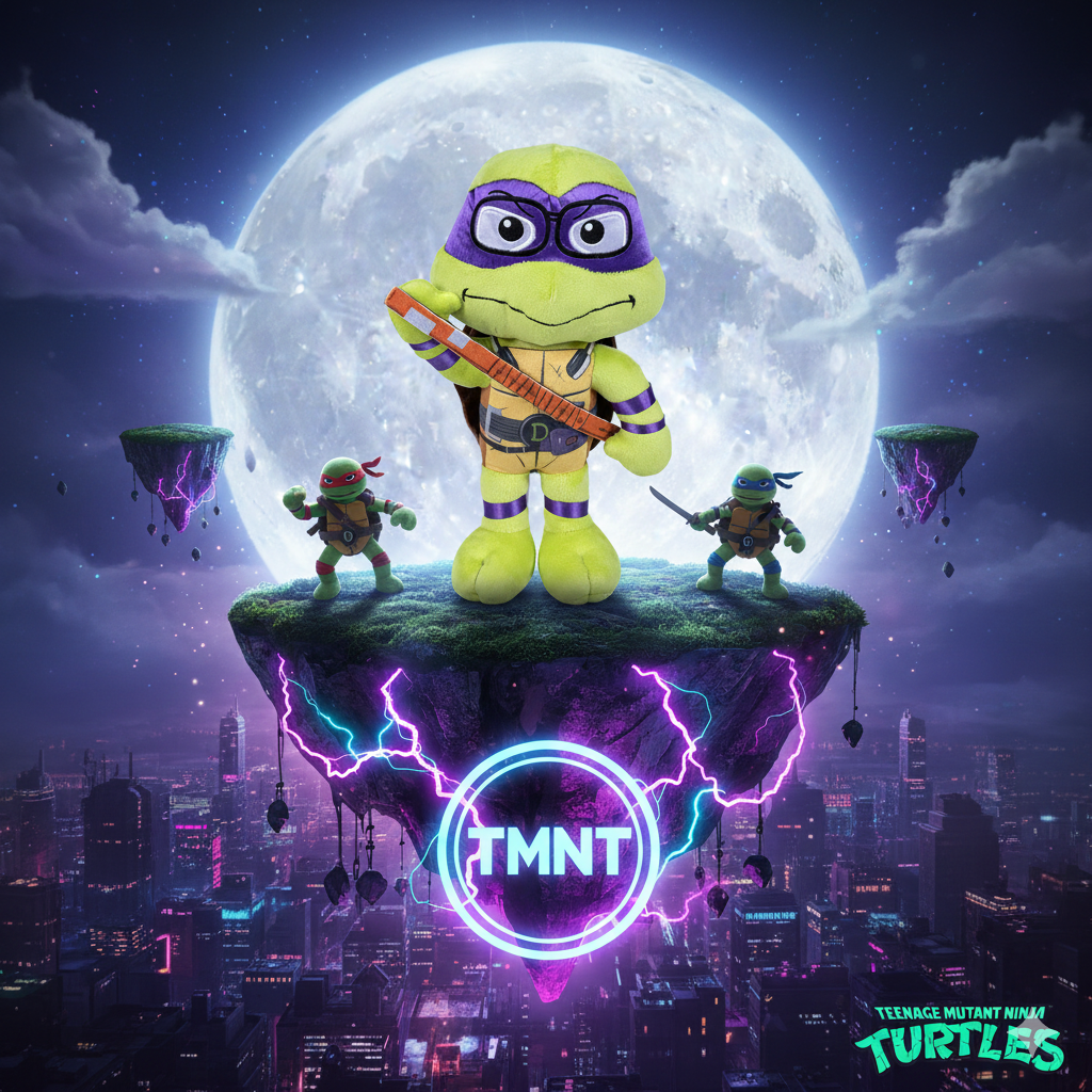 💜🐢 Peluche Donatello – Les Tortues Ninja – 28 cm