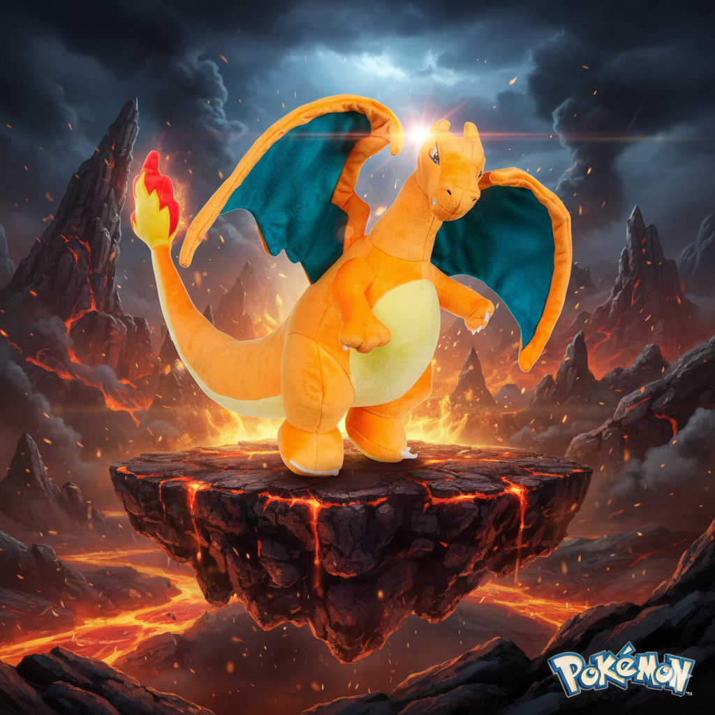 🔥🐉 Peluche Pokémon Dracaufeu – 29 cm