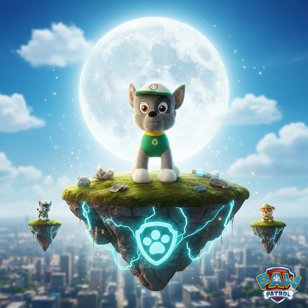 💚🐾 Peluche Rocky – Pat’ Patrouille – 27 cm