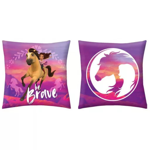 🐎 Coussin décoratif – Spirit Be Brave – 40 × 40 cm