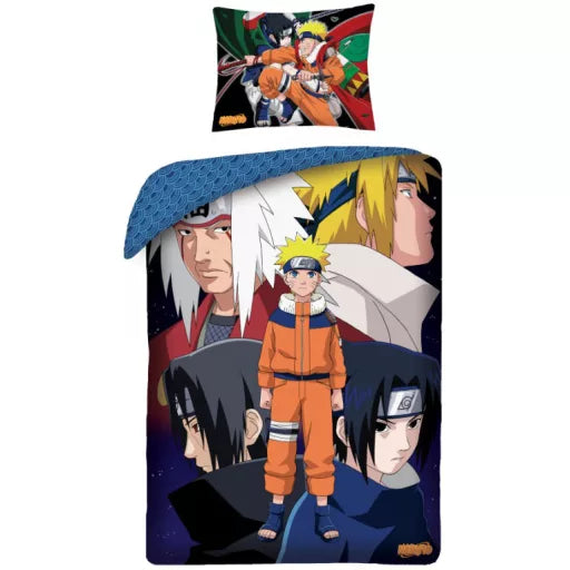 🍃 Housse de couette Naruto Past – 140×200 cm + taie 70×90 cm