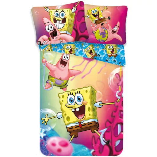 🧽 Parure de lit Bob l’éponge BikiniBottom – 140×200 cm + taie 70×90 cm