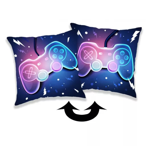 🎮 Coussin décoratif – Gamer Neon – 40 × 40 cm