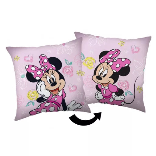 🎀 Coussin décoratif – Minnie rose à nœud – Disney – 40 × 40 cm