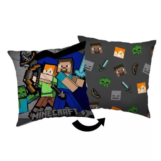 ⛏️ Coussin décoratif – Minecraft Mode Survie – 40 × 40 cm