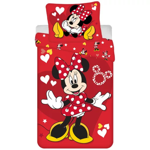 ⭐ Housse de couette Disney Minnie Love & Stars – 140×200 cm + taie 70×90 cm