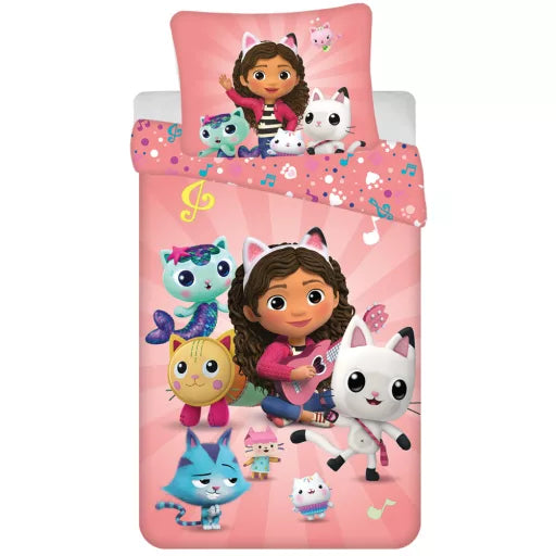 🏠 Housse de couette Gabby's Dollhouse Paisible – 140×200 cm + taie 70×90 cm