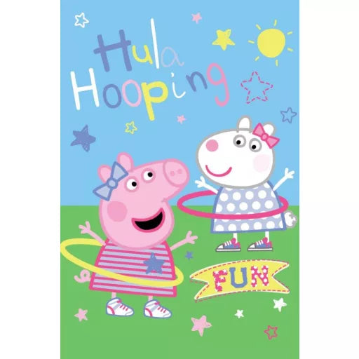 🌀 Couverture polaire – Peppa Pig « Hula Hoop » – 100 x 150 cm