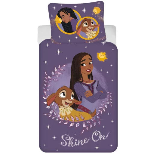 🌟 Parure de lit Disney Wish – 140×200 cm + taie 70×90 cm