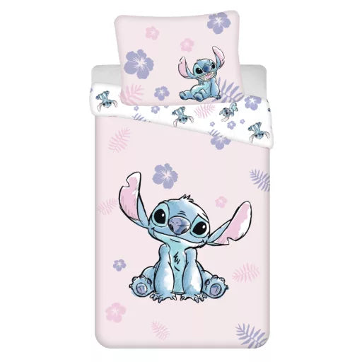 🌸 Housse de couette Disney Lilo et Stitch Rose – 140×200 cm + taie 70×90 cm