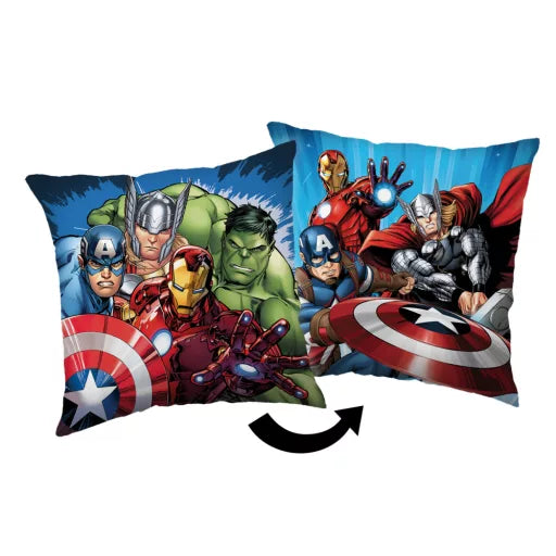 🦸♂️💥 Taie d’oreiller – Avengers Heroes – 40x40 cm – effet velours – coussin inclus