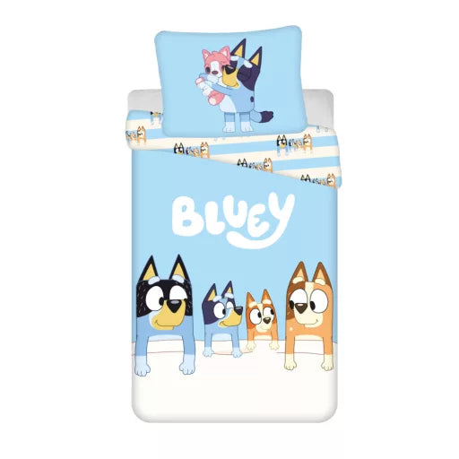 🐾 Parure de lit Bluey Happy Family – 140×200 cm + taie 70×90 cm