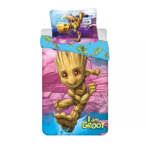 🌱 Parure de lit Je suis Groot – Les Gardiens de la Galaxie – 140×200 cm + taie 70×90 cm