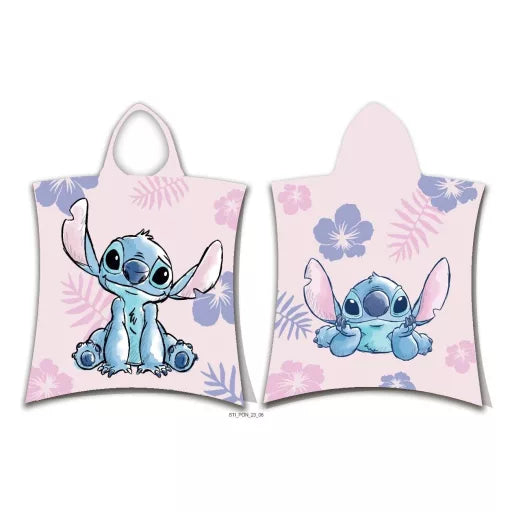 🌟👽 Poncho de plage – Disney Lilo et Stitch : Star Dog – 100 % coton – 50 × 115 cm