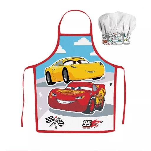 🏁 Ensemble enfant 2 pièces – Disney Cars Verdák « Cruz Ramirez » – Tablier + Bonnet