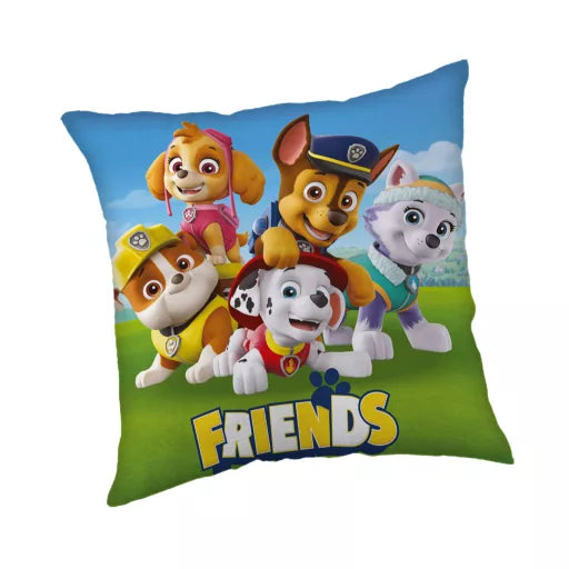 🐾🚒 Taie d’oreiller – Pat’ Patrouille – 40x40 cm – polyester – coussin inclus