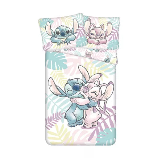 🌿 Housse de couette Disney Lilo et Stitch Leaves – 140×200 cm + taie 70×90 cm