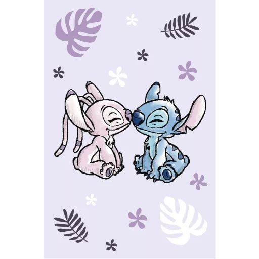 🌌 Couverture polaire violette Disney – Lilo & Stitch, le chien étoile – 100 x 150 cm