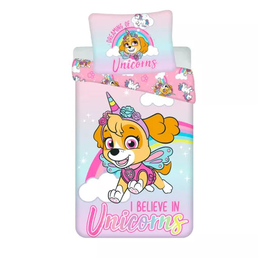 🦄 Housse de couette Paw Patrol Unicorn Dreams – 140×200 cm + taie 70×90 cm