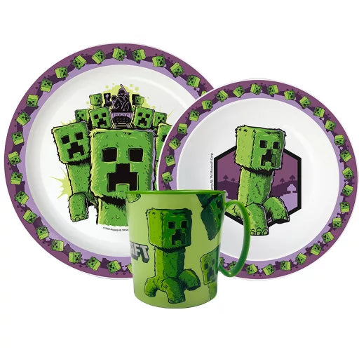 🎬⛏️ Service de table Minecraft The Movie – Micro-ensemble en plastique (mug 390 ml)