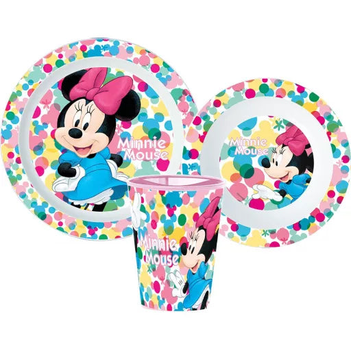 🎀 Service de table Disney Minnie – Micro-ensemble en plastique (tasse 260 ml) 🌸