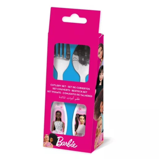 💖 Ensemble de couverts ergonomiques – Barbie Stylish – 2 pièces