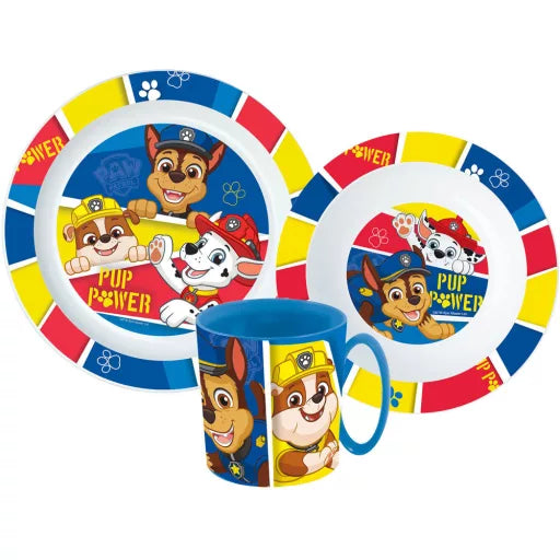 🐾 Service de table Paw Patrol Pup Power – Micro-ensemble en plastique (mug 350 ml)