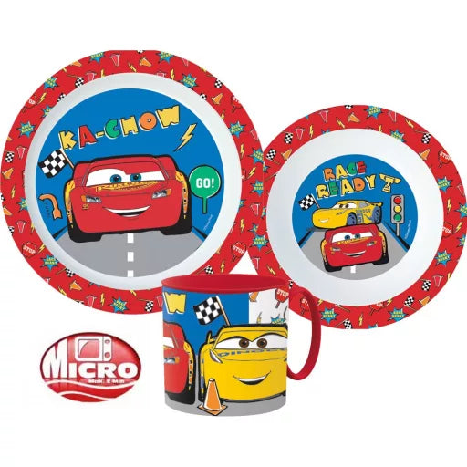 🏁 Service de table Disney Cars – Micro-service en plastique (gobelet 265 ml) 🚗