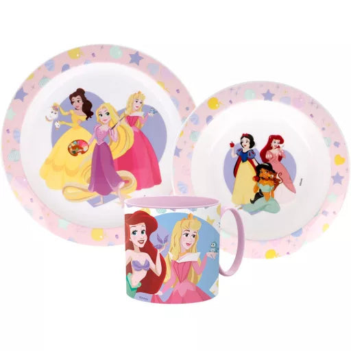 👑 Service de table Disney Princess True – Micro-ensemble en plastique (mug 265 ml) ✨