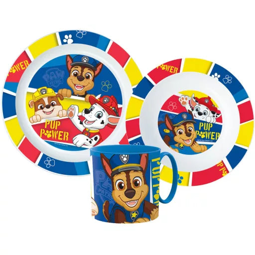 🐾 Coffret repas Paw Patrol Pup Power – Micro-ensemble en plastique (tasse 265 ml)